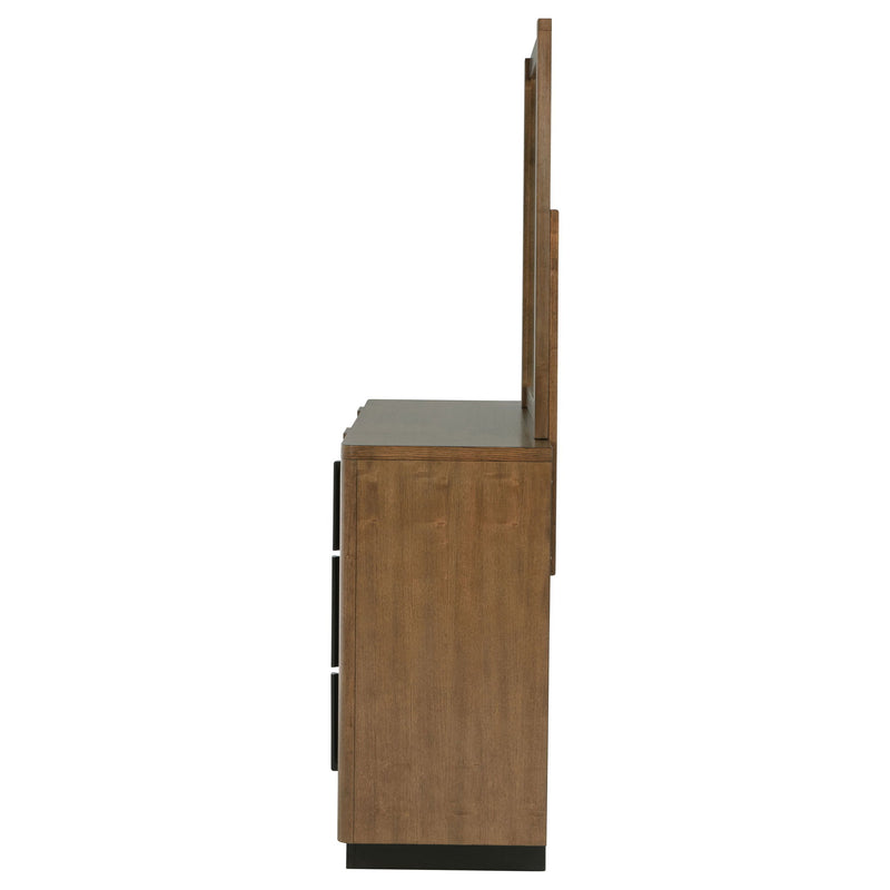 Moraga - 6 Drawer Dresser With Mirror - Ash Brown