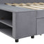 L Shaped Upholstered Platform Bed With Storage And Drawers
