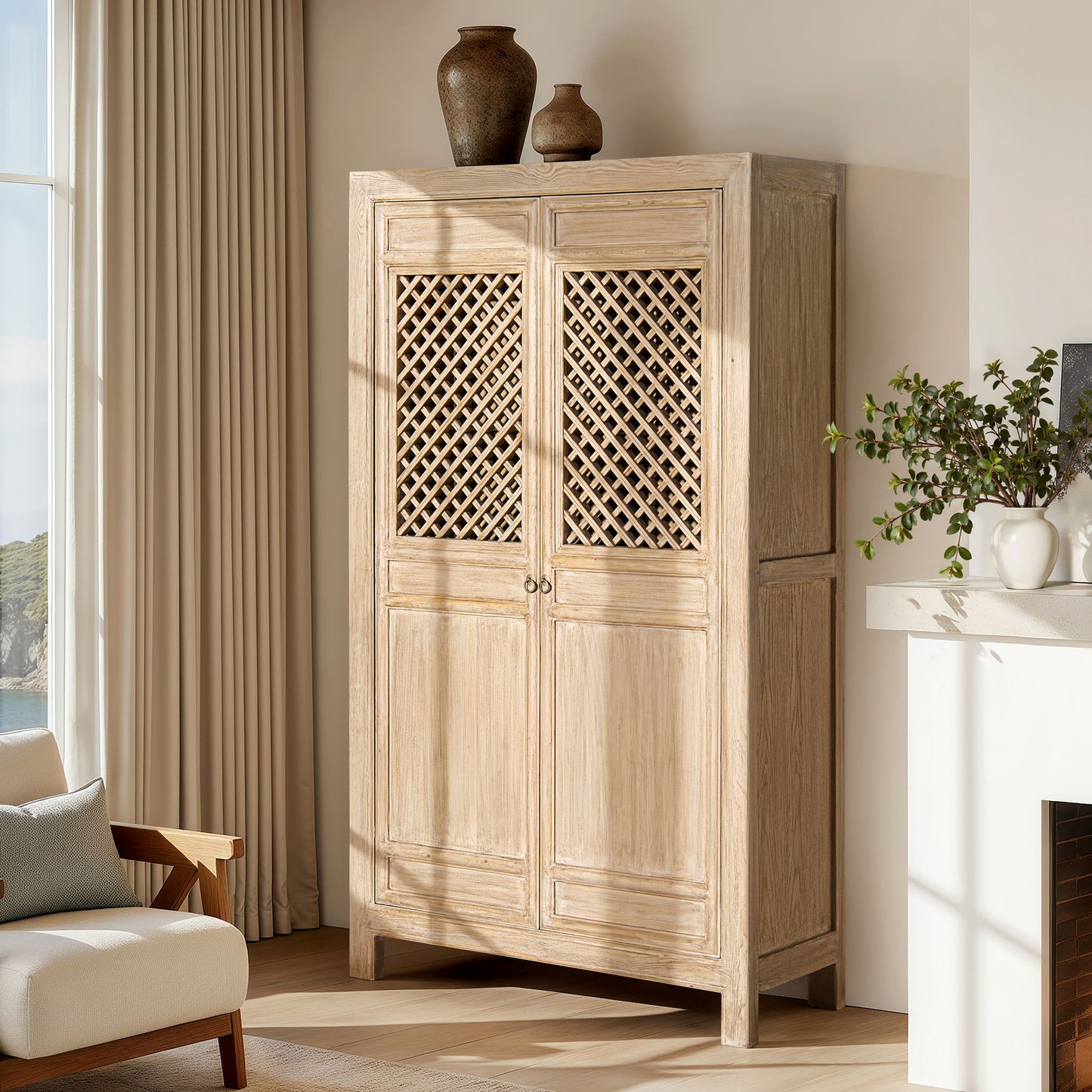 Arden - 2 Door Bookcase Storage Cabinet - Natural