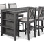 Amy - 60" Counter Table & Chairs With Storage