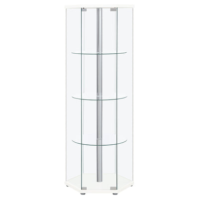 Tenley - 4 Shelf Curio Cabinet With Hexagonal Design
