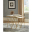 Sinclair - 2 Piece Nesting Table Set With Iron And Luxurious Marble Surface - White / Gold