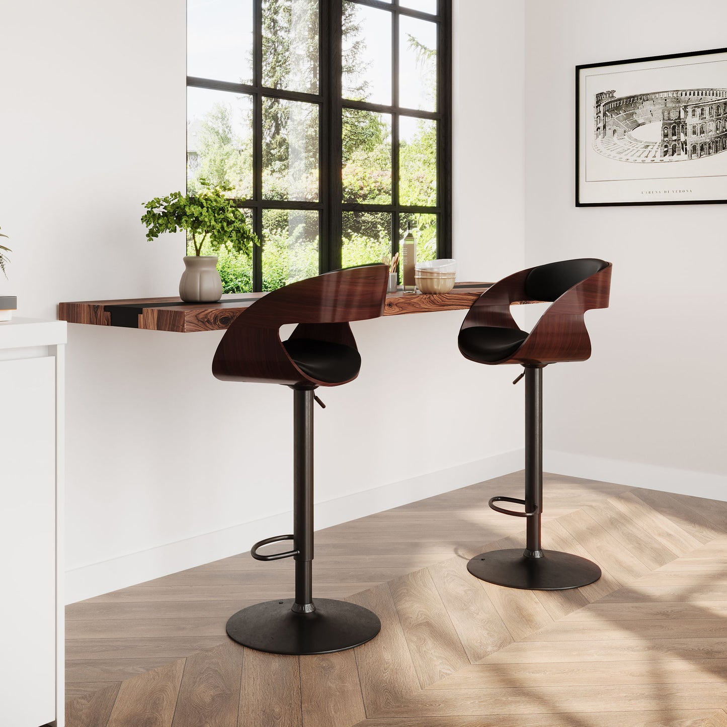 Archer - Adjustable Swivel Bar Stool - Black