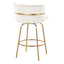 Cinch - Glam / Art Deco Fixed Height Counter Stool With Swivel With Round Footrest (Set of 2)
