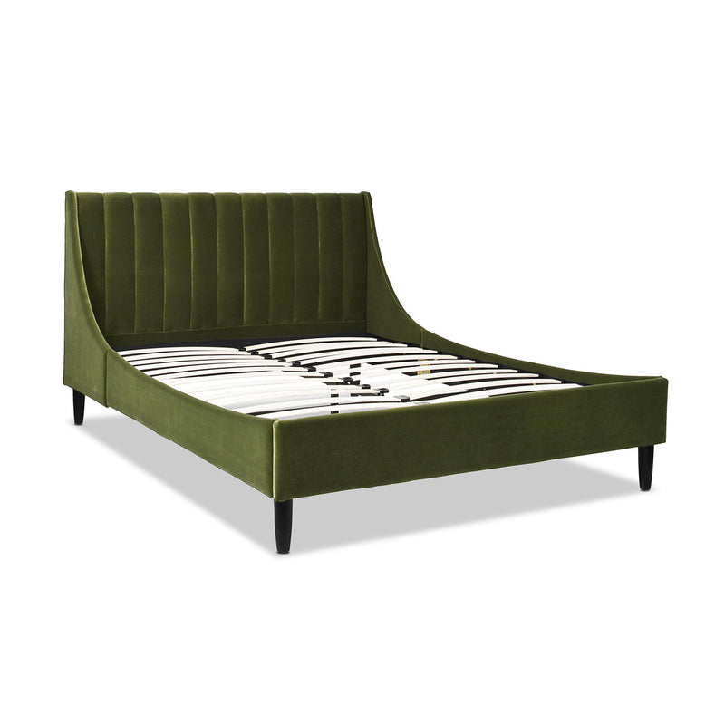 Aspen - Juego de cama de plataforma moderno con cabecero capitoné vertical