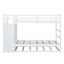Twin Over Twin Bunk Bed With Trundle And Staircase - White