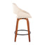 Fabrico - Mid Century Modern Fixed Height Counter Stool And Round Footrest (Set of 2)