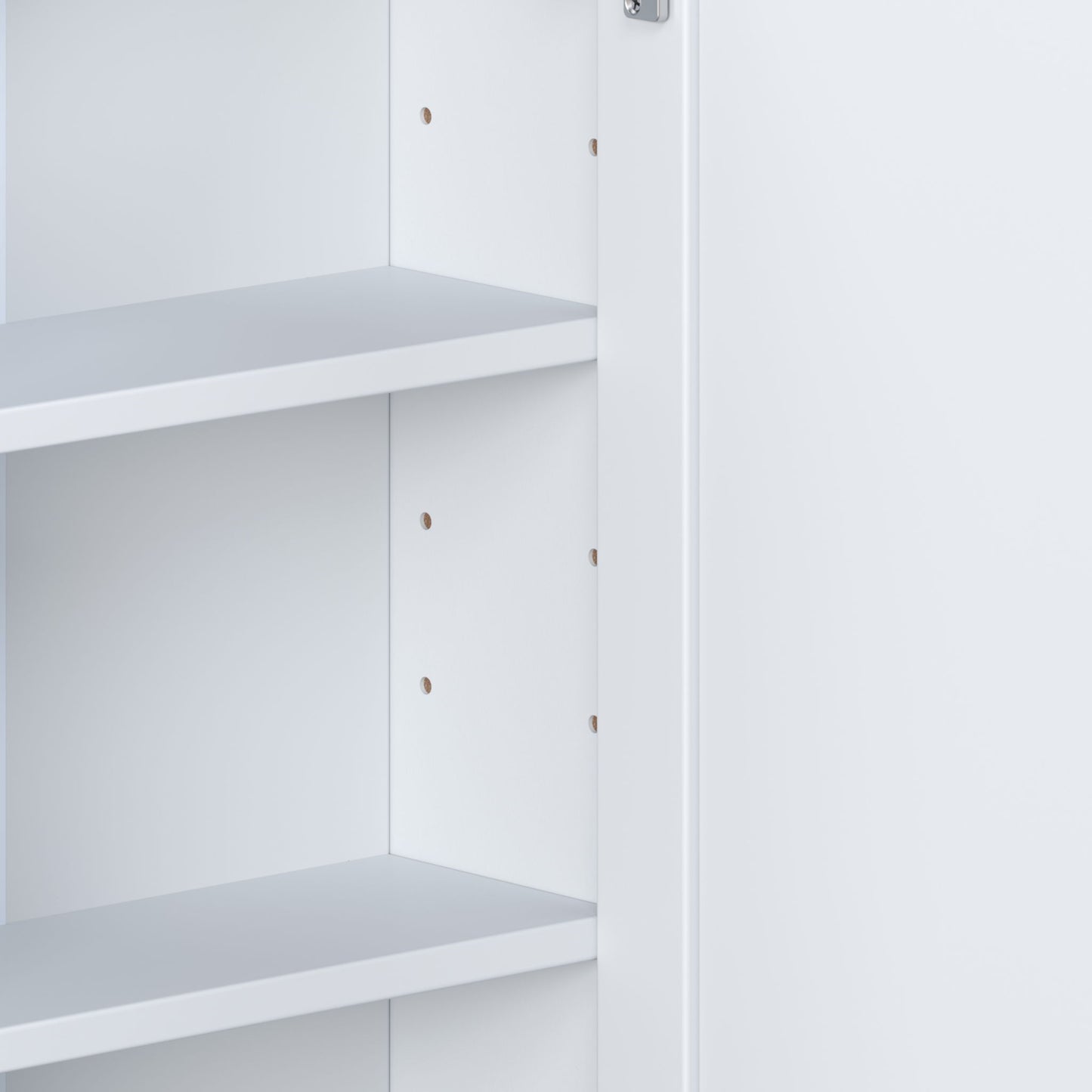 Bathroom Wall Storage Cabinet With Mirror And Adjustable Shelf, 6 Open Shelves