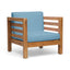 Outdoor Acacia Wood Patio Chair With Fabric Cushion