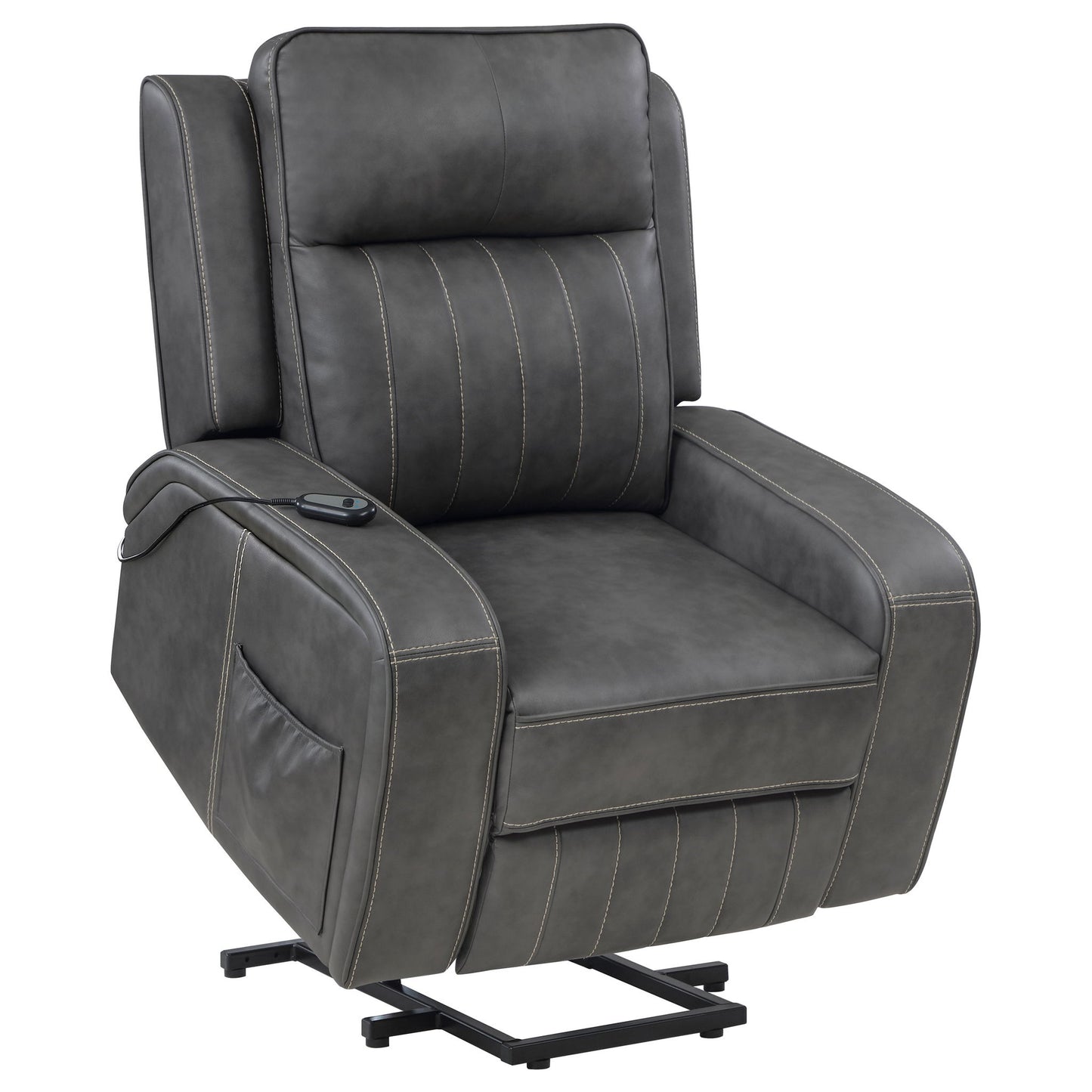 Mckinley - Upholstered Power Lift Recliner Chair With Remote Control - Gray