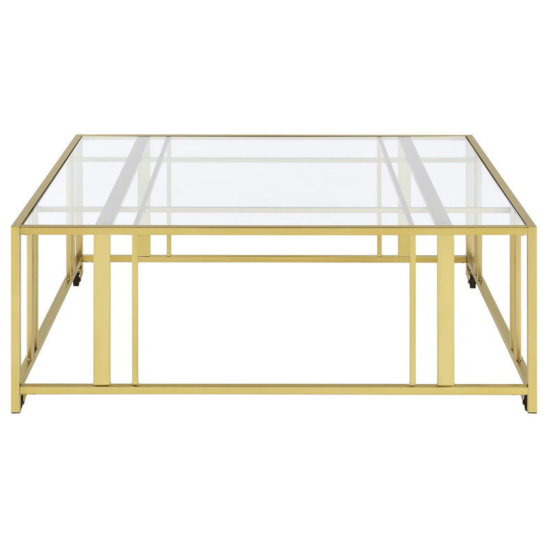 Square Coffee Table - Brushed Brass