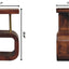 S Curve Brass Bedside Table - Dark Brown