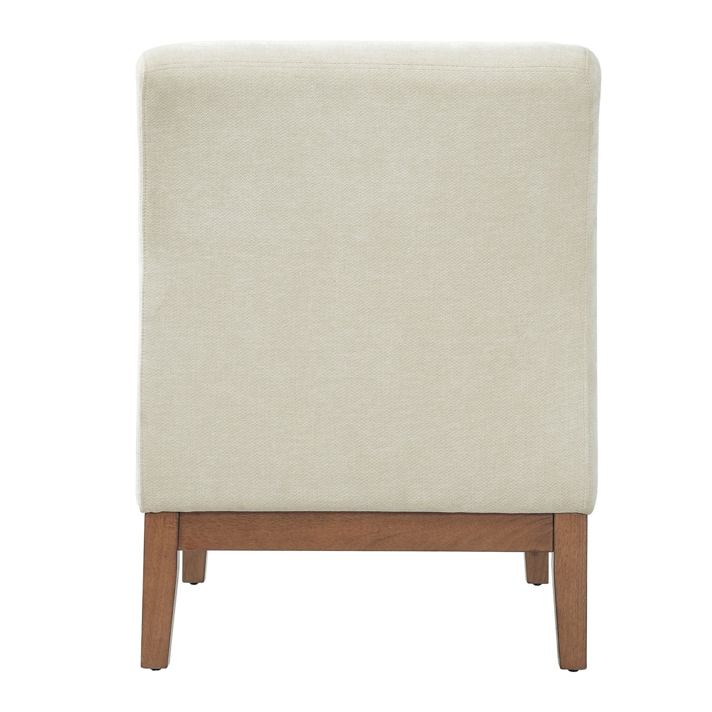 Upholstered Accent Chair - Beige / Walnut