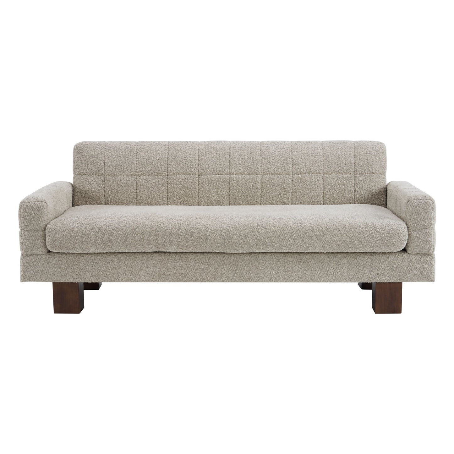 Modern Loveseat Sofa, 2 Seater With Square Arms For Living Room