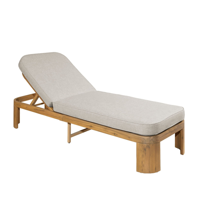 Outdoor Chaise Lounge Set With Side Table, 5 Position Adjustable Patio Recliner