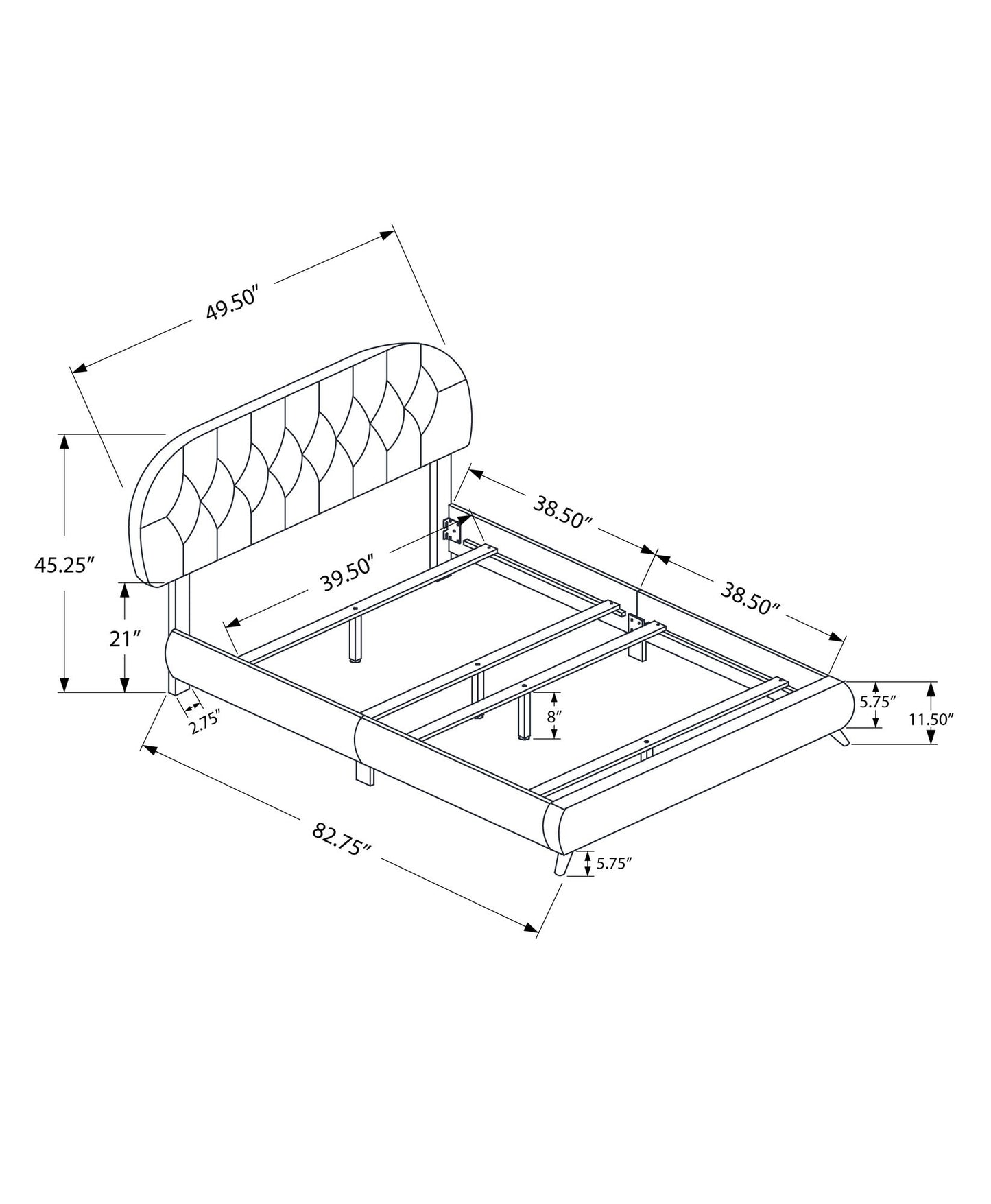 Bed Upholstered Look
