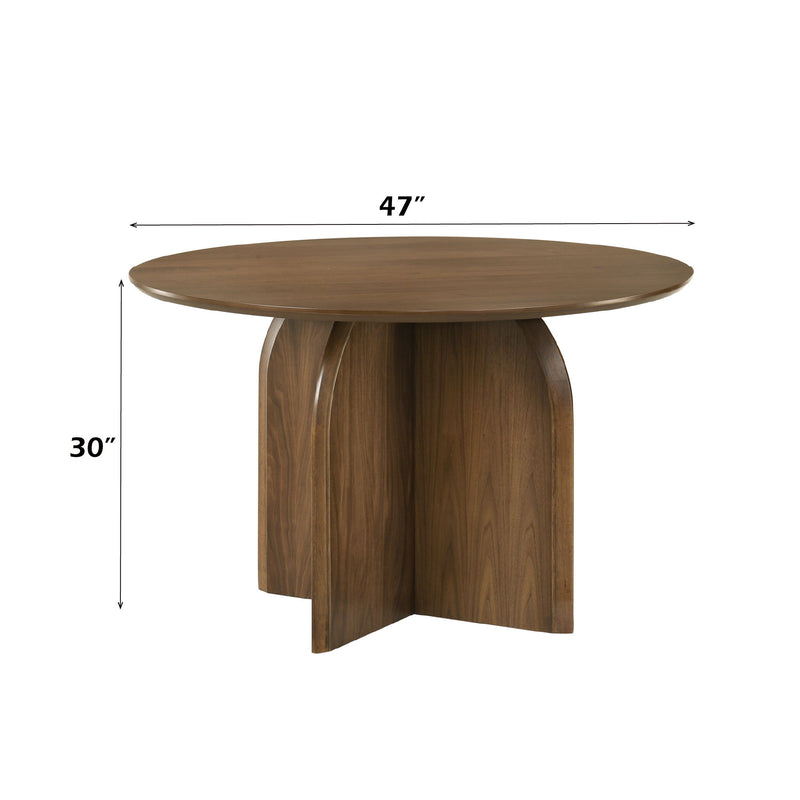 Delmon - Mesa de comedor redonda - Nogal oscuro
