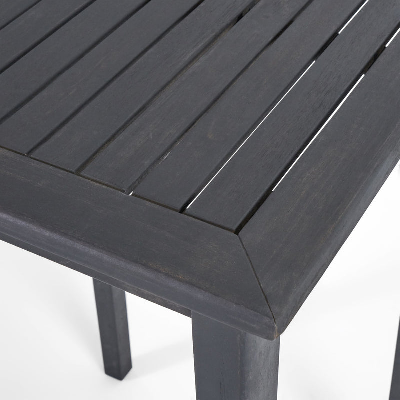 Outdoor Minimalist Acacia Wood Rectangle Bar Table