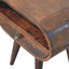 Circular Bedside Table With Open Slot - Walnut