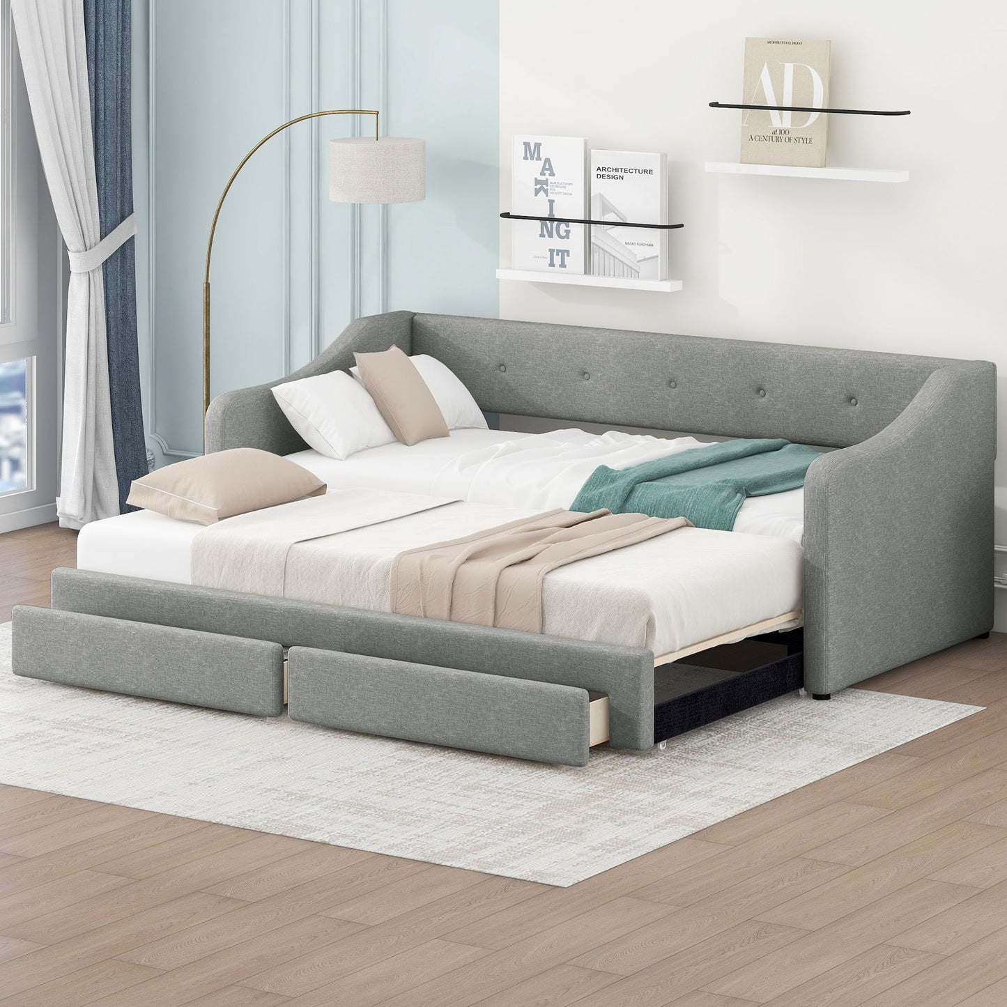 Upholstered Daybed With 2 Drawers