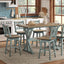 X Based Counter Height Dining Table - Aqua Blue