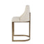 Upholstered Counter Stool With Metal Base - Cream