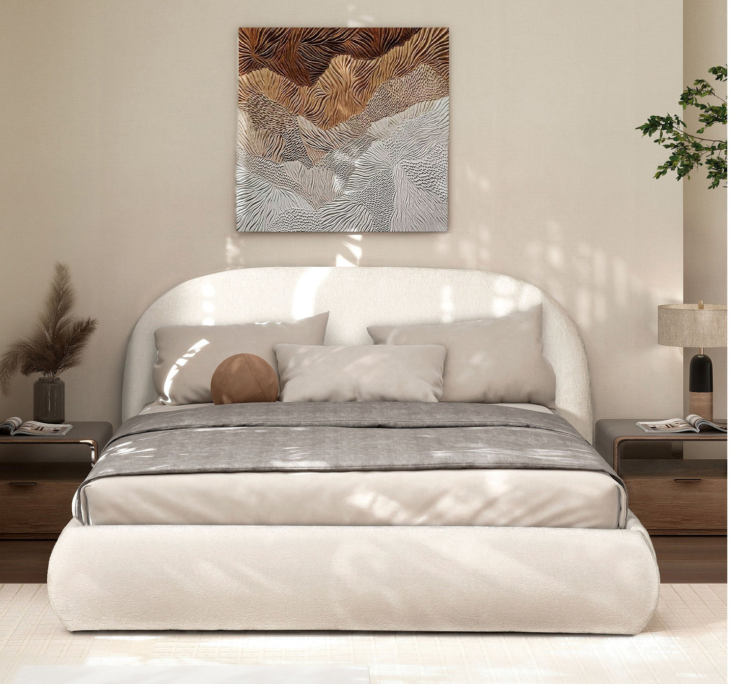 Archie Puffy Grounded - Upholstered Platform Bed