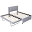 Upholstery Platform Bed With Trundle, Trundle Can Be Flat Or Erected