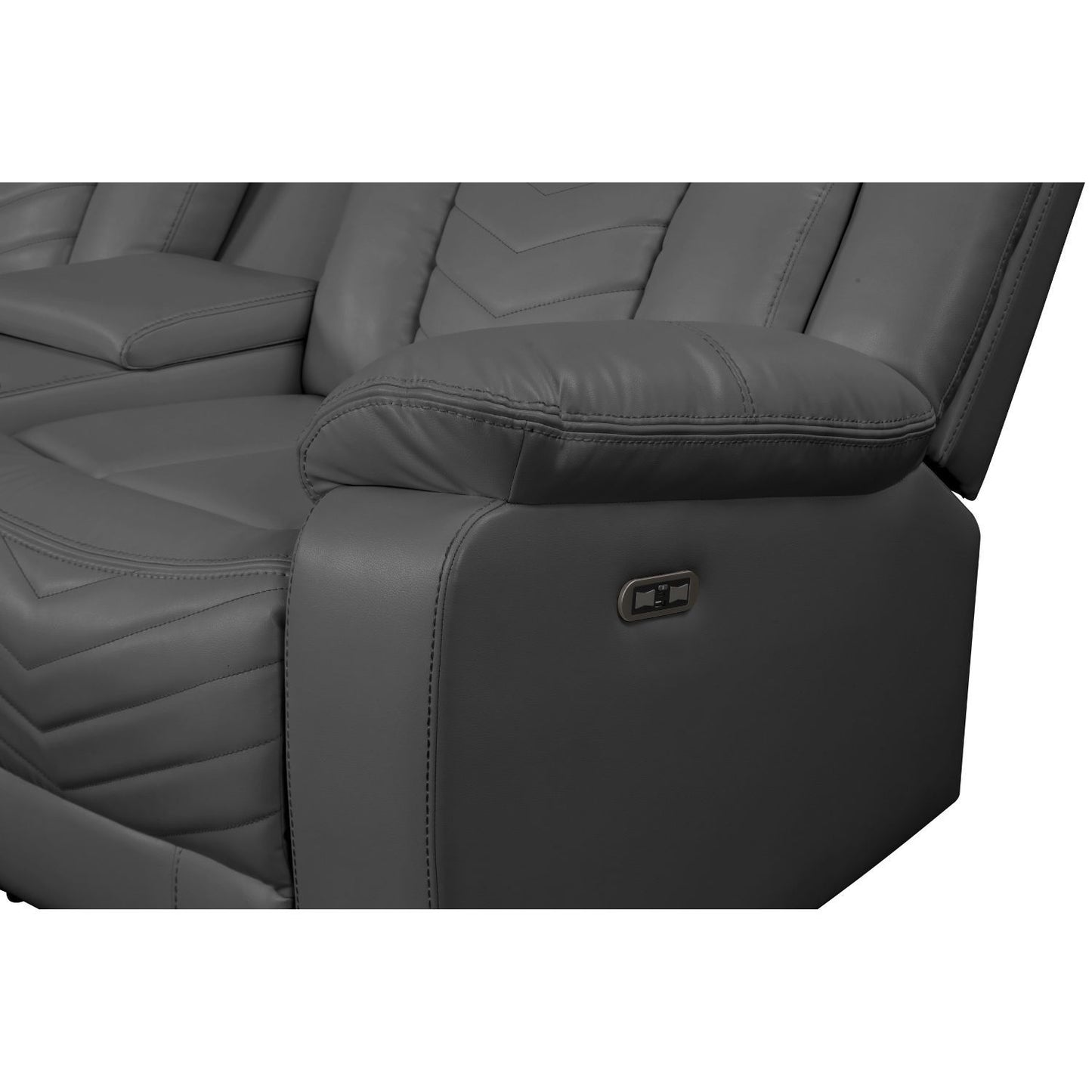 Challenger - Recliner Sectional Sofa, Built In USB, C Ports & Bluetooth