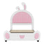 Upholstered Platform Bed With Rabbit Shaped Headboard