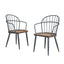 Industrial Inspired Indoor Dining Chair With Metal Legs And Birch (Set of 2) - Black / Natural