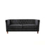 Button Tufted Loveseat, 2 Seater With Square Arm Couch For Living Room - Black
