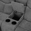 Kalen - Chenille Sofa With Drop Down Table - Gray