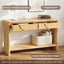 Fluted Console Table With Semi Circular Drawers - Natural
