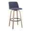 Toriano - Mid-Century Modern Fixed Height BarStool With Round Footrest (Set of 2)