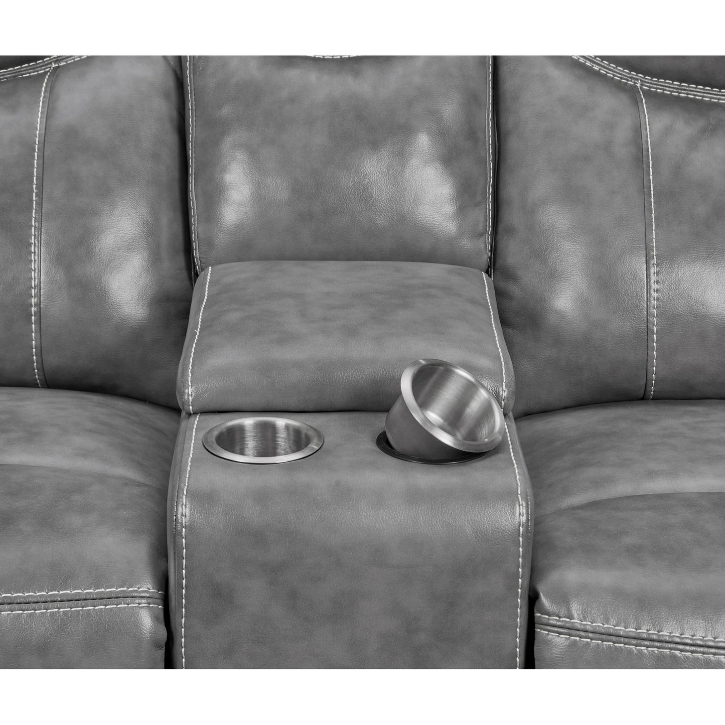 Carmen - Cool Motion Loveseat With Storage, With Reclining Function And Built In Storage - Gray