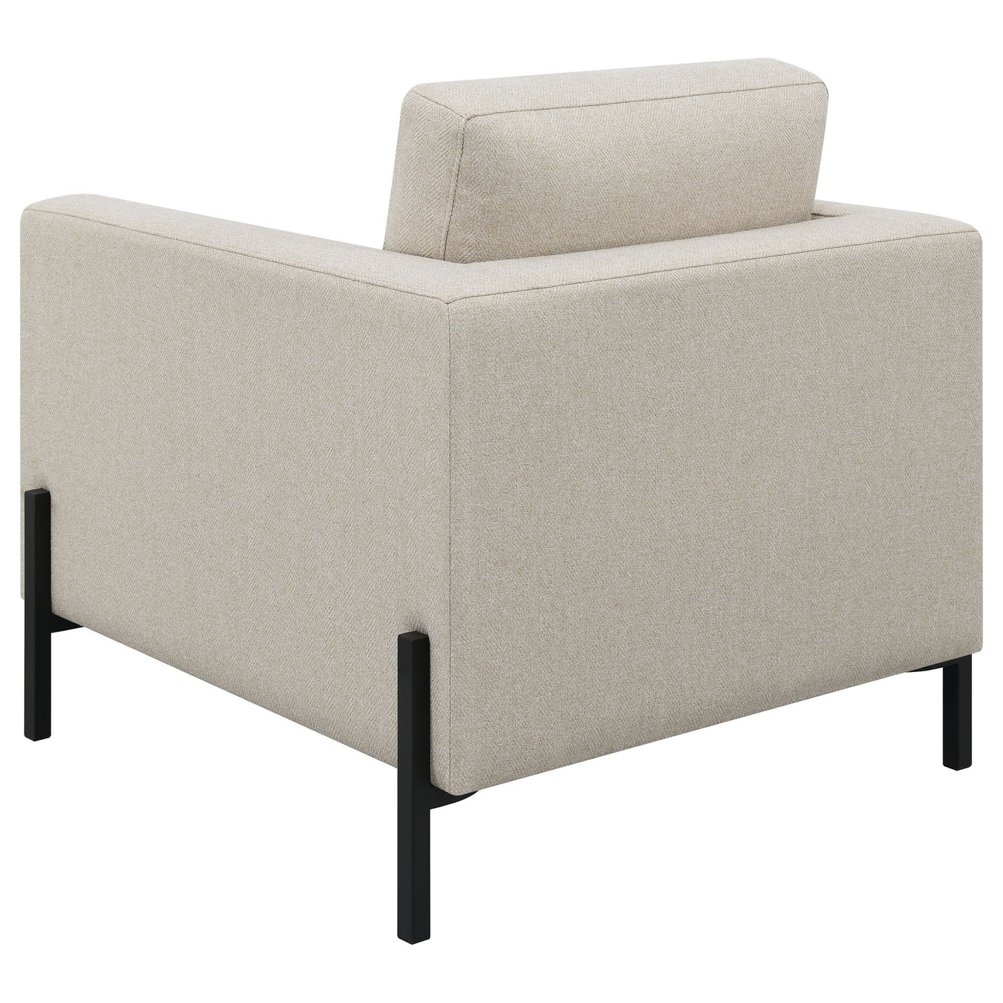 Schwan - Upholstered Track Arm Accent Chair - Oatmeal