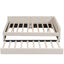 Queen Size Upholstered Platform Bed With USB And Twin Trundle - Beige