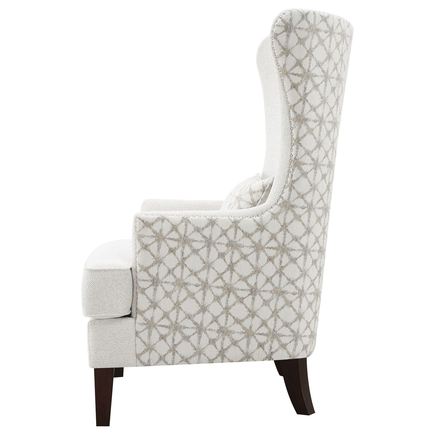 Lindstrom - Wingback Accent With Contoured Back - Ivory White
