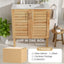 Bathroom Vanity With Ceramic Sink, Freestanding Cabinet - Antique Natural / Brown