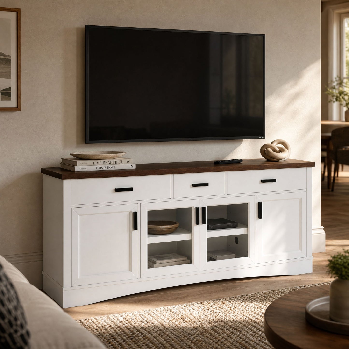 Modern TV Console & Adjustable Shelves