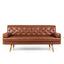 Adelaide - Tufted Sofa With Rolled Accent Pillows - Light Brown