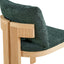 5 Piece Indoor Dining Set With Fluted Table Upholstered Chairs - Green / Natural