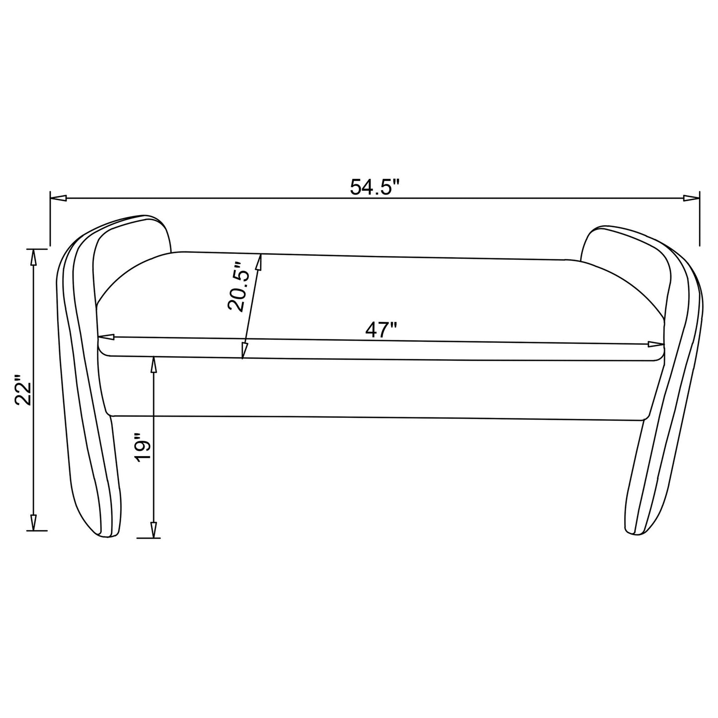 Joshua - Upholstered Accent Bench - Ivory