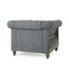 Fabric Upholstered Club Chair With Scrolled Tuxedo Arms