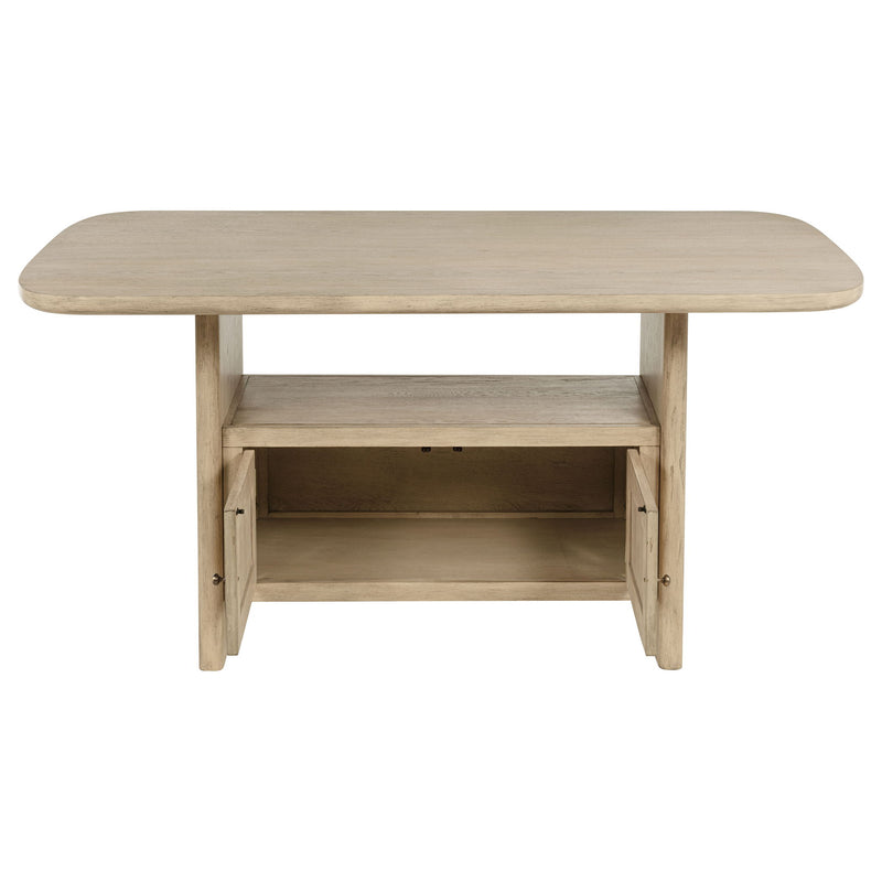Kimpton - Counter Height Dining Table With Storage Cabinet And Shelves - Beige