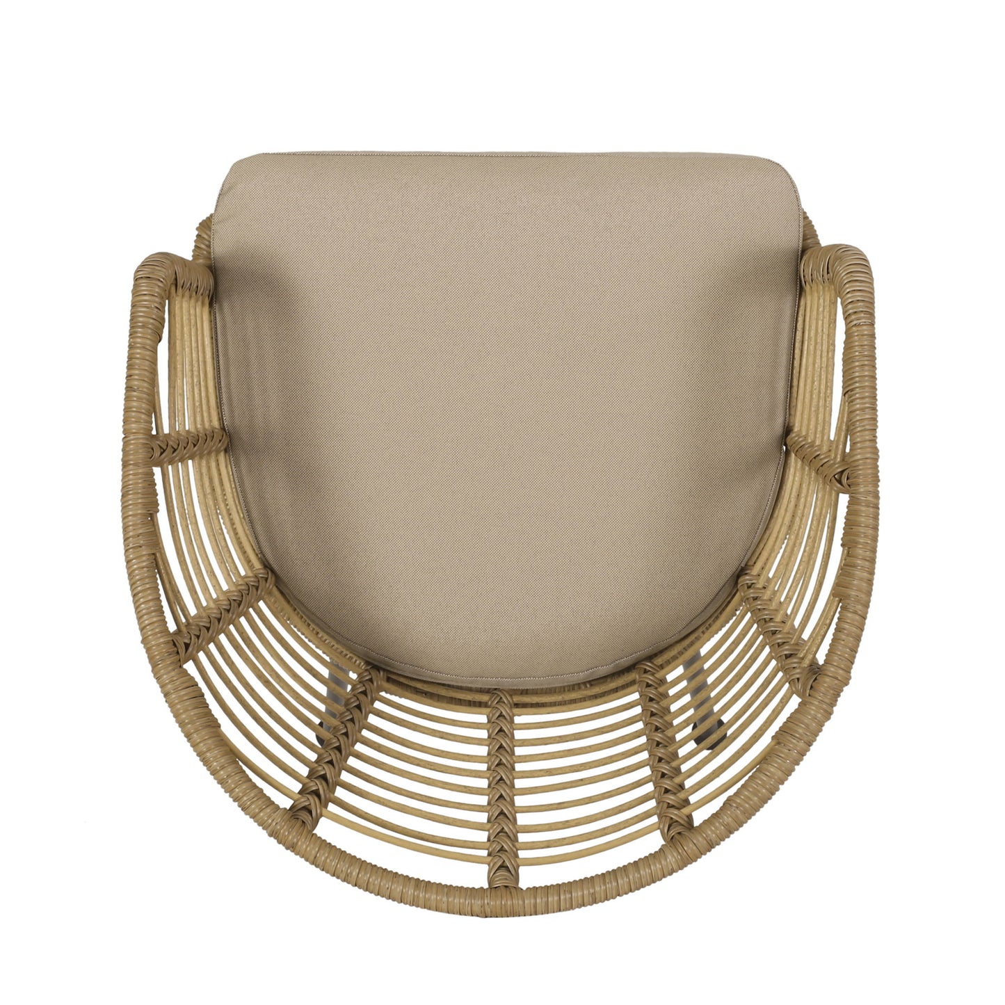 Randy - Modern Wicker Chair With Water Resistant Cushions - Brown / Beige