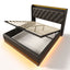 Upholstered Bed, 360 Surround LED Function, Remote Control, Hydraulic Storage Bed With USB, Type-C Charging (Without Mattress)