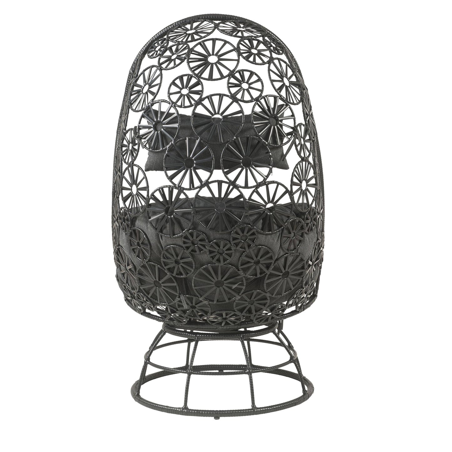 Hikre - Patio Lounge Chair & Side Table - Black / Charcoal