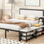 Platform Bed With 2 Tier Storage Shelves, Storage Cabinet